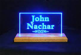 Usb Personalized Desk Table Sign Can Be Used With Adapter For Wall Outlet Unique Led Products Desk Name Plates Personalized Desk Beautiful Desk