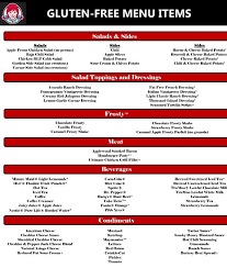 Wendy S Gluten Free Menu Gluten Free Menu Foods With Gluten Gluten Free