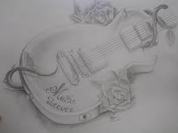 Guitar With Roses Drawing Hipster Drawings Pencil Drawings Drawings