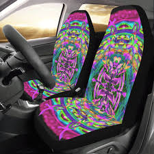 Psychedelic Car Seat Cover And Assorted Double Wall Plastic Mug Car Accessories Original Gift Artistic Design Univer Car Seats Car Seat Protector Carseat Cover