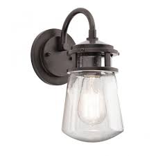 Browse our large range of wall lights online suitable for living rooms, bedrooms and kitchens as well as commercial properties like cafes and restaurants. Rustic Small Outdoor Wall Lantern In Bronze With Seeded Glass Shade