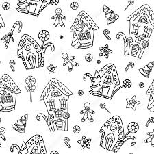 Maybe you would like to learn more about one of these? Christmas Seamless Pattern With Gingerbread House Candy Canes And Lollipops Hand Drawn Doodle Style Black And White Vector Illustration Isolated On White Background Perfect For Coloring Pages Royalty Free Cliparts Vectors And