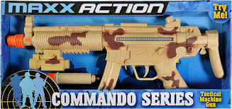 Amazon Com Tactical Machine Gun Toy With Realistic Sounds Led Lights And Detachable Silencer Military Soldier Desert Camo Role Play Toy Costume Accessory For Kids Maxx Action Toys Games