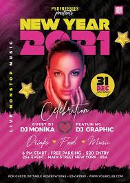 To learn more graphic design files free download for you in the form of psd,png,eps or ai,please visit pikbest. New Year 2021 Party Flyer Psd Psdfreebies Com