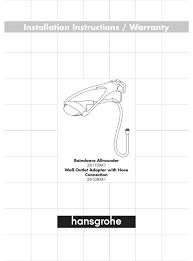 The grohe k7 kitchen faucet is a commercial fusion of professional looks and professional level features tailored for culinary experts who will settle for interestingly this faucet features a side handle for manual operation. Hans Grohe 28110xx1 Installation Instructions Manual Pdf Download Manualslib