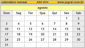 Sérgio marcos, agora pároco da comunidade de nossa senhora do rosário de fátima…. Calendario Mensal Agosto De 2014 Imprimir Mes De Agosto 2014