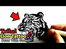 How To Draw Lion Tattoos Head Of Lion On Paper Easy Step By Step On Hand Little Singham Tattoo Youtube Lion Tattoo Tribal Lion Tattoo Lion Head Tattoos