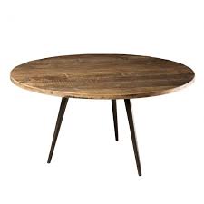table basse ronde design industriel teck et metal 75cm tinesixe table basse ronde table basse table basse ronde bois