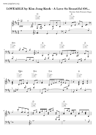 A love so beautiful (original . Kim Jong Kook Loveable Sheet Music Pdf Free Score Download