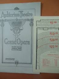 Chicago Grand Opera Company Program Season 1912 1913 Prices And Seating Chart Laid In