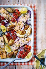 Potato Salmon Traybake Salmon Recipes Tesco Real Food Recipe Food Salmon Recipes Recipes