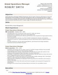 Global Operations Manager Resume Samples Qwikresume