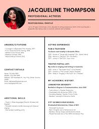 Acting resume for beginners sample. Customize 25 Acting Resumes Templates Online Canva