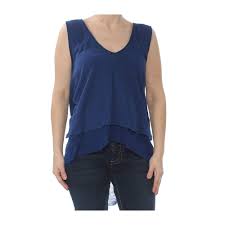 Free People Womens Peachy Distressed Tank Top Navy Xs Walmart Canada
