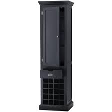 Get free shipping on qualified pantry in stock kitchen cabinets or buy online pick up in store today in the kitchen department. Home Decorators Collection Prescott Kitchen Pantry Cabinet W Wine Rack In Black 270 At Home Depot