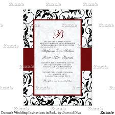Damask Wedding Invitations In Red Black And White Elegant Wedding Invitations Red And Black Buy Wedding Invitations Damask Invitations Wedding Invitations Diy
