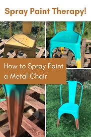 Metal paint can be used to paint metal chairs in order to go with any paint job that you may have in store with the rest of the home. How To Spray Paint A Metal Chair Easy Ombre Upcycle Project Metal Chairs Painted Metal Chairs Spray Paint Chairs