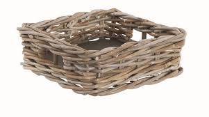 Rattan square kubu grey storage baskets. Grey Rattan Square Tray Bliss And Bloom