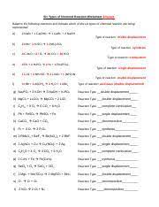 Worksheets are six types of chemical reactions work, balance the reactions a to e and indicate. 30 Types Of Chemical Reactions Worksheet Answers Worksheet Resource Plans