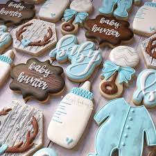 Baby Shower Cookies Rustic Cookies Baby Boy Cookies Blushbakeryca Rustic Baby Shower Cake Baby Shower Sweets Baby Boy Cookies