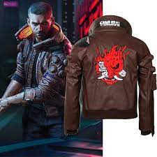 Cyberpunk 2077 Leather Jacket Samurai Character V Bomber Men Women Takerlama Men Bomber Jacket Cyberpunk 2077 Mens Bomber