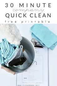 Free Printable 30 Minute Company Quick Clean Quick Cleaning Clean Mama Cleaning