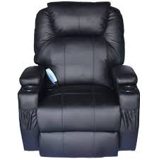 Homcom Luxury Leather Recliner Sofa Chair Armchair Cinema Massage Chair Rocking Swivel Heated Nursing Gaming Chair Black Massage Chair Recliner Recliner Chair