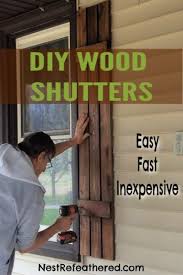 Diy Board And Batten Shutters Easy Fast And Inexpensive Make Your Own Cedar Wood Shutters Ceda Wood Shutters Diy Outdoor Shutters Wood Shutters Exterior