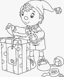 Noddy Christmas Colouring Page Christmas Present Coloring Pages Kindergarten Coloring Pages Coloring Pages For Kids