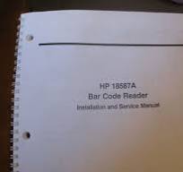 HP Hewlett Packer Scanner Bar Code Reader Install and Service Manual # 18587A