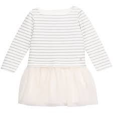 Petit Bateau Robe En Jersey A Rayure Mariniere Et Tulle Paillete Imprime 87454 Melijoe Com