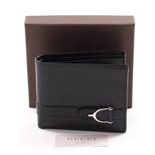 Gucci men gg beige supreme tiger wallet. Gucci Black Leather Horse Bit Men S Wallet