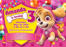 Use glossy brochure paper (8.5″x 11″ letter size paper). Skye Paw Patrol Birthday Invitation Printable Paw Patrol Party Invite Tomasinaprintables On Artfire
