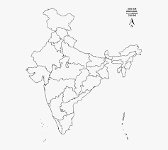Black And White Political Map Of India