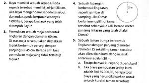 Seluruh soal diambil dari materi di semester 2 sebagai panduan ujian sekolah. Soal Ulangan Matematika Kelas 6 Keliling Dan Luas Lingkaran Sekolahdasar Net