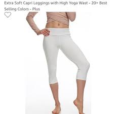 Quick & easy returns · new arrivals · brand new rewards program Pants Jumpsuits Nwt White Capri Leggings From Amazonone Size Poshmark