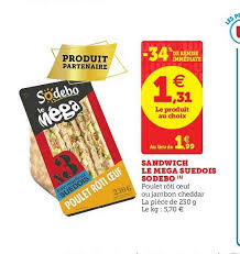Offre Sandwich Le Mega Suedois Sodebo 34 De Remise Immediate Chez Super U