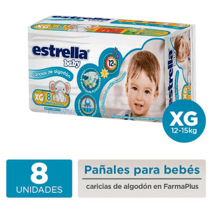 Estrella Baby Caricia de Alg Pañal XG x 8