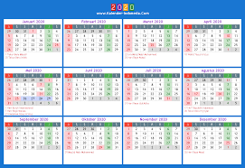 Kalender Indonesia Online 2020 Kalender Skema Warna Indonesia