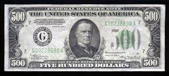 1934 500 Dollar Bill Dollar Note Dollar Bill Five Hundred Dollar Bill
