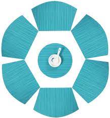 Custom shapes, such as hearts, are also available at reasonable prices. Round Table Placemats Wedge Shaped Place Mat With Centerpiece Round Mat Heat Resistant Table Mats Washable Set Of 7 Placemats For Dining Table Teal Home Kitchen Amazon Com