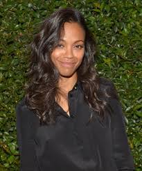 Zoe Saldana Zoe Saldana Celebrity Hairstyles Glossy Hair
