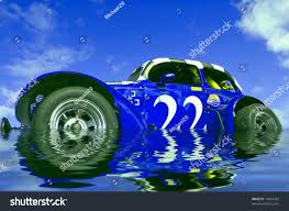 car sinking water stock photo (edit now