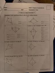 Unit 7 polygons & quadrilaterals homework 3: Unit 7 Polygons Quadrilaterals Homework 4 Anwser Key Rhombi And Square Pptx Name Date Bell Unit 7 Polygons Quadrilaterals Homework 4 Rhombi And Squares I This Isa 2 Page Document