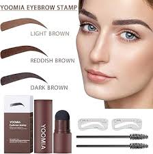 يووميا مجموعة استنسل لختم الحواجب، مجموعة تشكيل الحواجب مقاومة للماء، مسحوق  ظلال لخط الشعر (بني طبيعي): اشتري اون لاين بأفضل الاسعار في السعودية