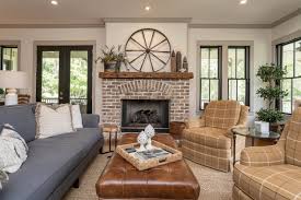 The first thought that comes to mind for most people when they think of decorating their farmhouse living rooms is that they have to have a rustic touch. Living Room With Fireplace Farmhouse Living Room Atlanta By Allison Ramsey Architects Houzz