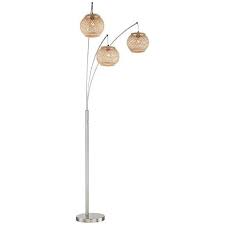Lite Source Evangeline Rattan 3 Light Arc Floor Lamp 1n799 Lamps Plus Arc Floor Lamps Modern Arc Floor Lamp Floor Lamp