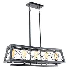 Walmart.com has been visited by 1m+ users in the past month Baiwaiz Farmhouse Kitchen Island Lighting Black Metal And Wood Dining Room Chandelier Light Fixture Rusti Esszimmer Kronleuchter Schwarzes Metall Kronleuchter