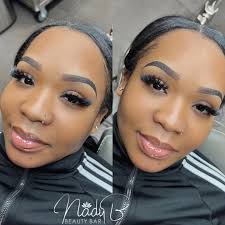 Ombré brows, lashes, and lip gloss is the new makeup 😍 you can't tell me  we didn't upgrade her already beautiful face 👑 colors used: ebony by  @tinadaviesprofessional with blackish brown plus