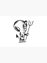 Traditional Cheeky Devil Tattoo Design Laptop Skin By F T T Redbubble